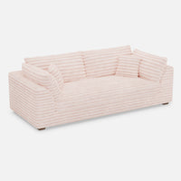 Pale-Pink-/-Faux-Rabbit-Fur-Corduroy-Loveseat