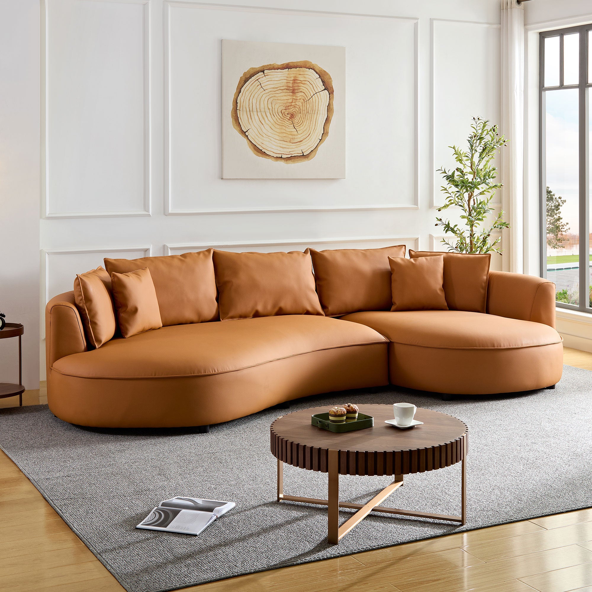 genuine-leather-orange-brown-right-l-shaped-sectional