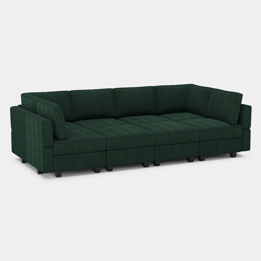 Seaweed-Green-/-Corduroy-8-Seat-Pit-Sectional