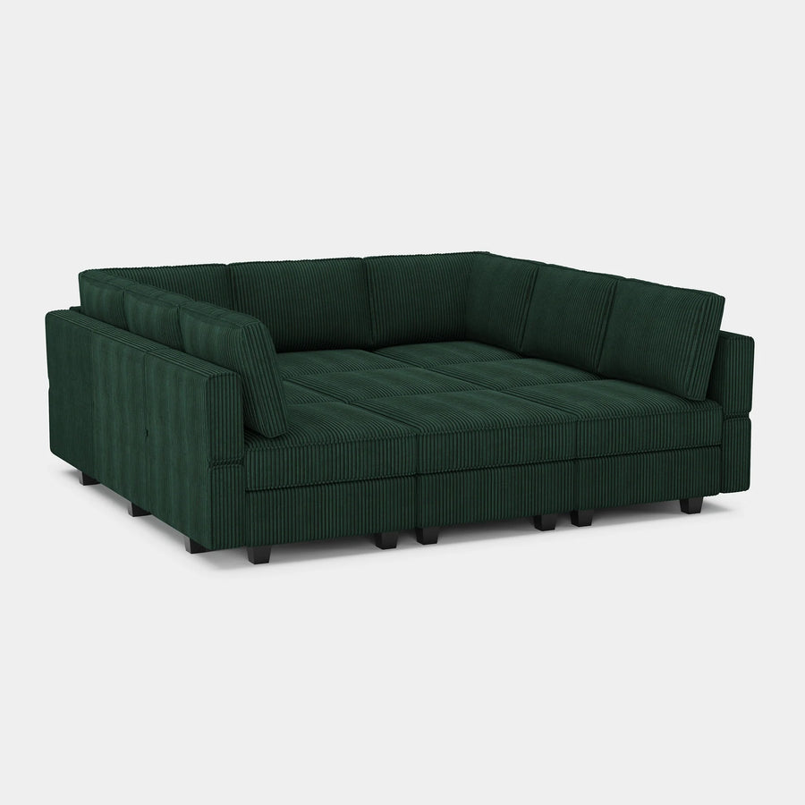 Seaweed-Green-/-Corduroy-9-Seat-Pit-Sectional