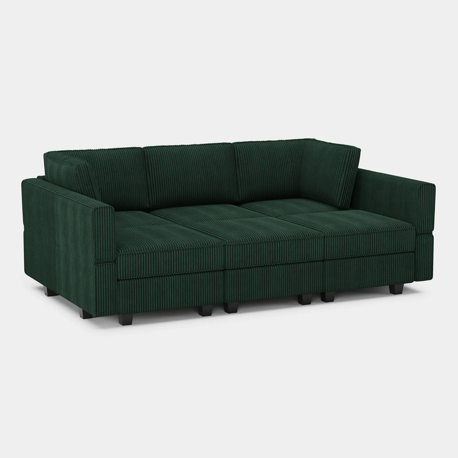 Seaweed-Green-/-Corduroy-6-Seat-Pit-Sectional