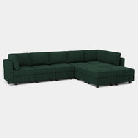 Seaweed-Green-/-Corduroy-9-Seat-L-Shaped-Sectional