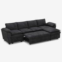 Graphite-Grey-/-Chenille-4-Seat-L-Shaped-Pullout-Sectional-with-Reversible-Chaise