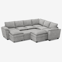 Cloud-Grey-/-Chenille-7-Seat-U-Shaped-Pullout-Sectional-with-Reversible-Chaise