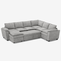 Cloud-Grey-/-Chenille-6-Seat-U-Shaped-Pullout-Sectional-with-Reversible-Chaise