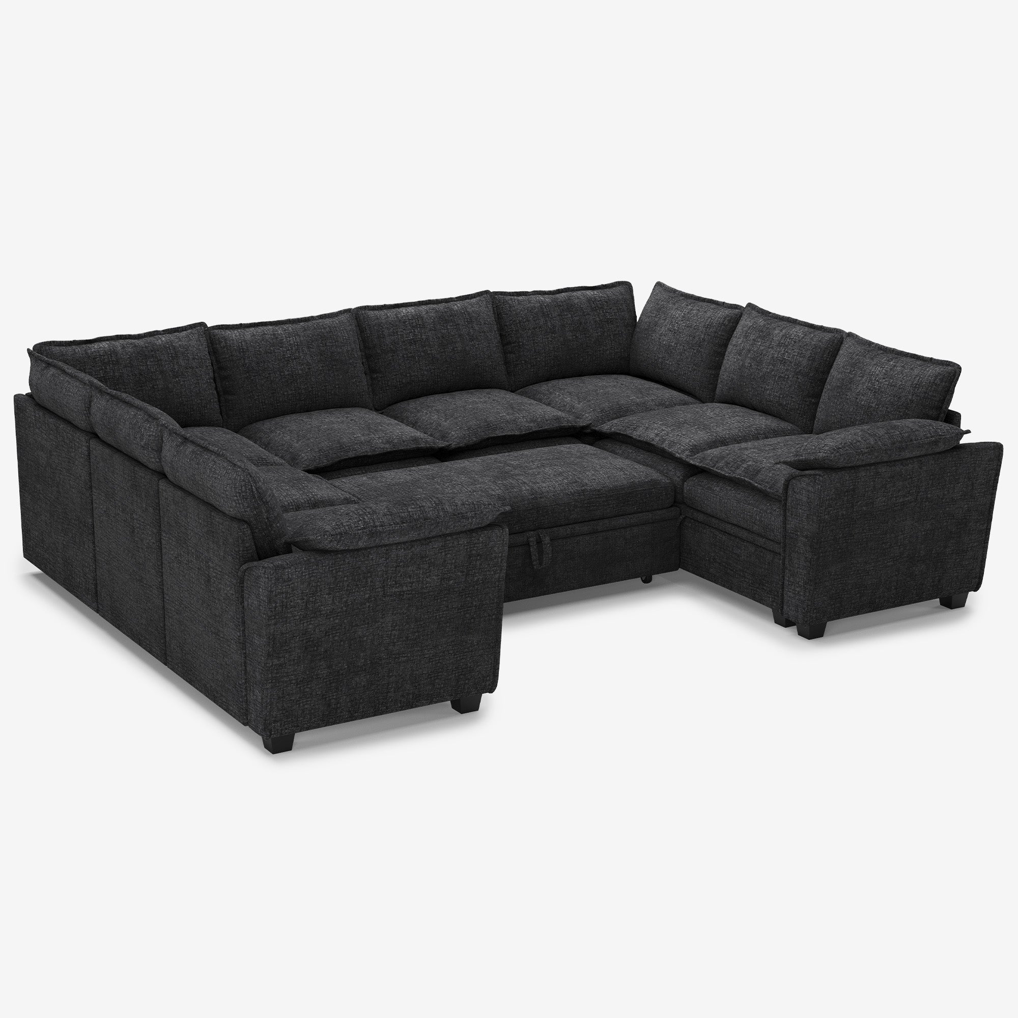 chenille-graphite-grey-8-Seats-U-Shaped-Sectional