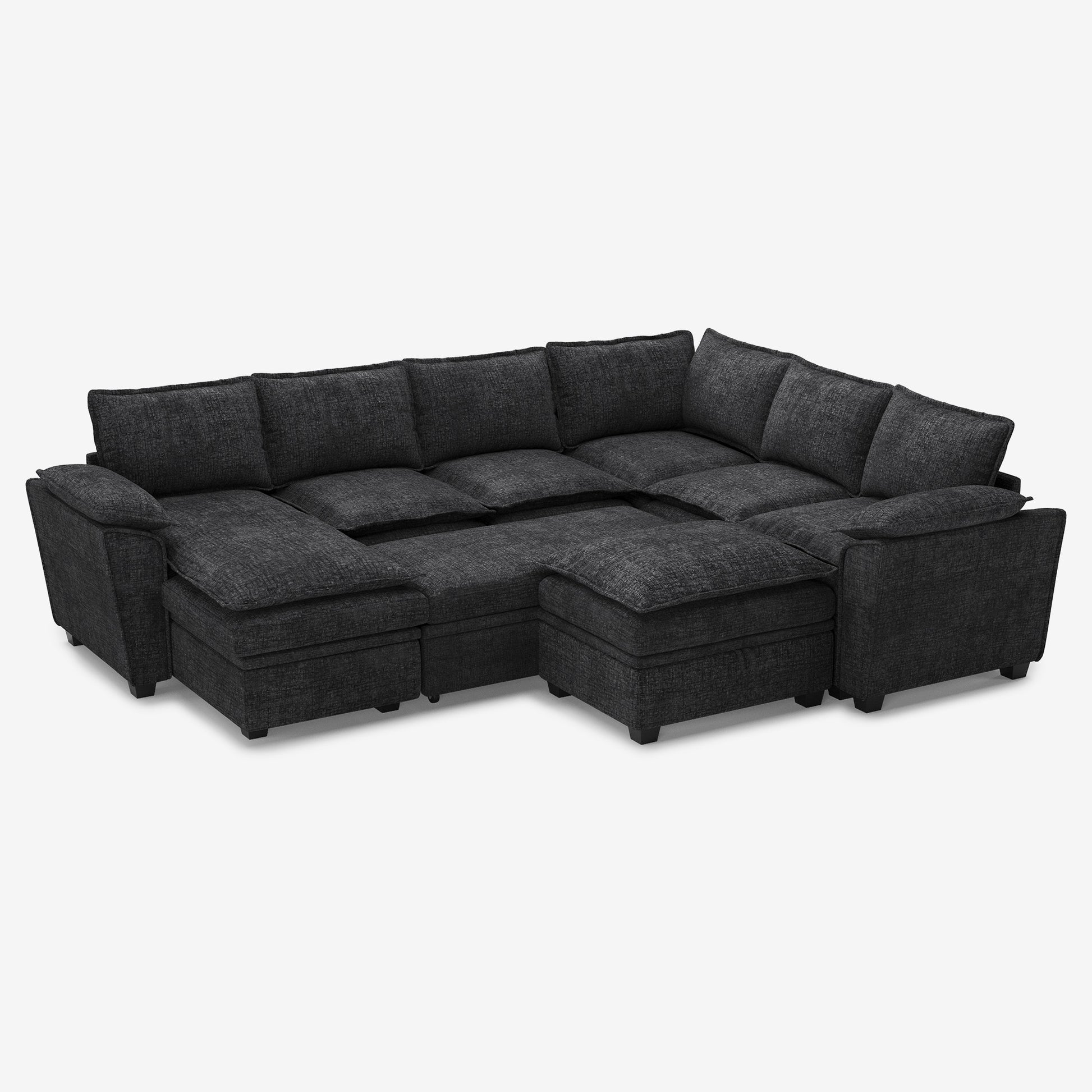 chenille-graphite-grey-6-Seats-Sectional-with-Ottoman