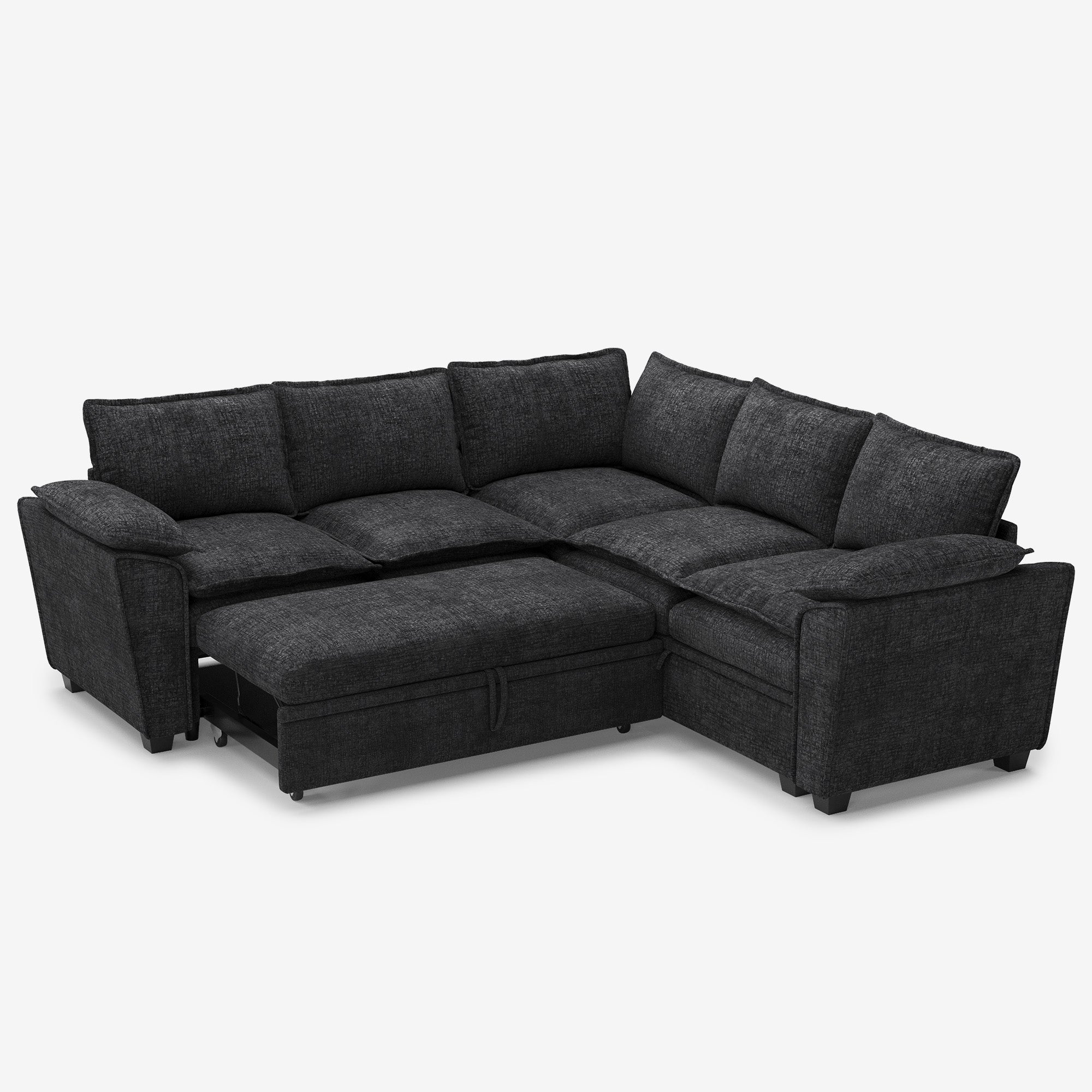 chenille-graphite-grey-5-Seats-Corner-Sectional