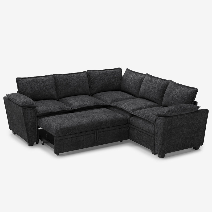 Graphite-Grey-/-Chenille-5-Seat-L-Shaped-Pullout-Sectional