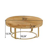 Modern Wooden Carving Pattern Coffee Table with Metal Legs BSN