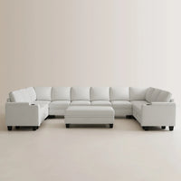 Misty-White-/-Chenille-11-Seat-U-Shaped-Sectional