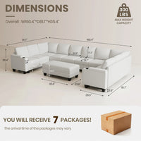 Misty-White-/-Chenille-11-Seat-U-Shaped-Sectional-dimension
