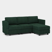 Seaweed-Green-/-Corduroy-4-Seat-L-Shaped-Sectional