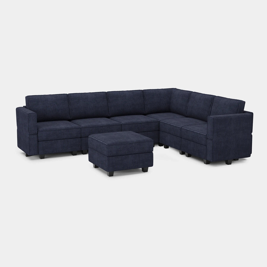 Indigo-Blue-/-Corduroy-7-Seat-L-Shaped-Sectional