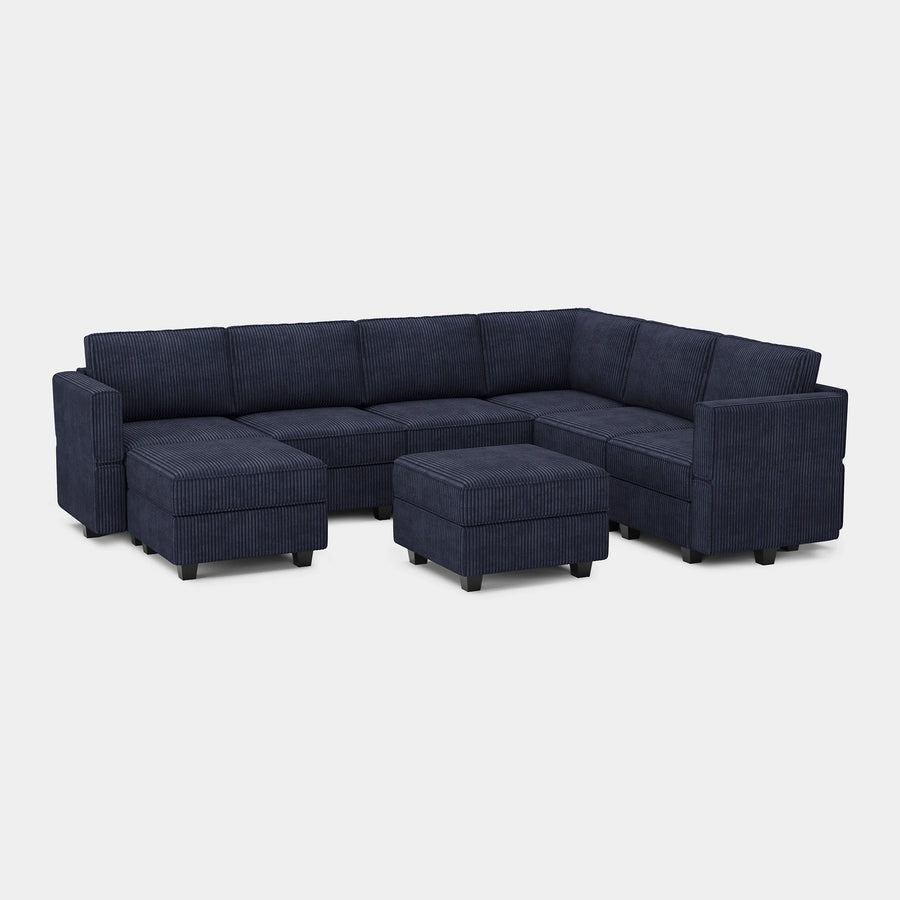 Indigo-Blue-/-Corduroy-8-Seat-U-Shaped-Sectional