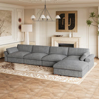 Silver-Grey-/-Chenille-5-Seat-L-Shaped-Sectional