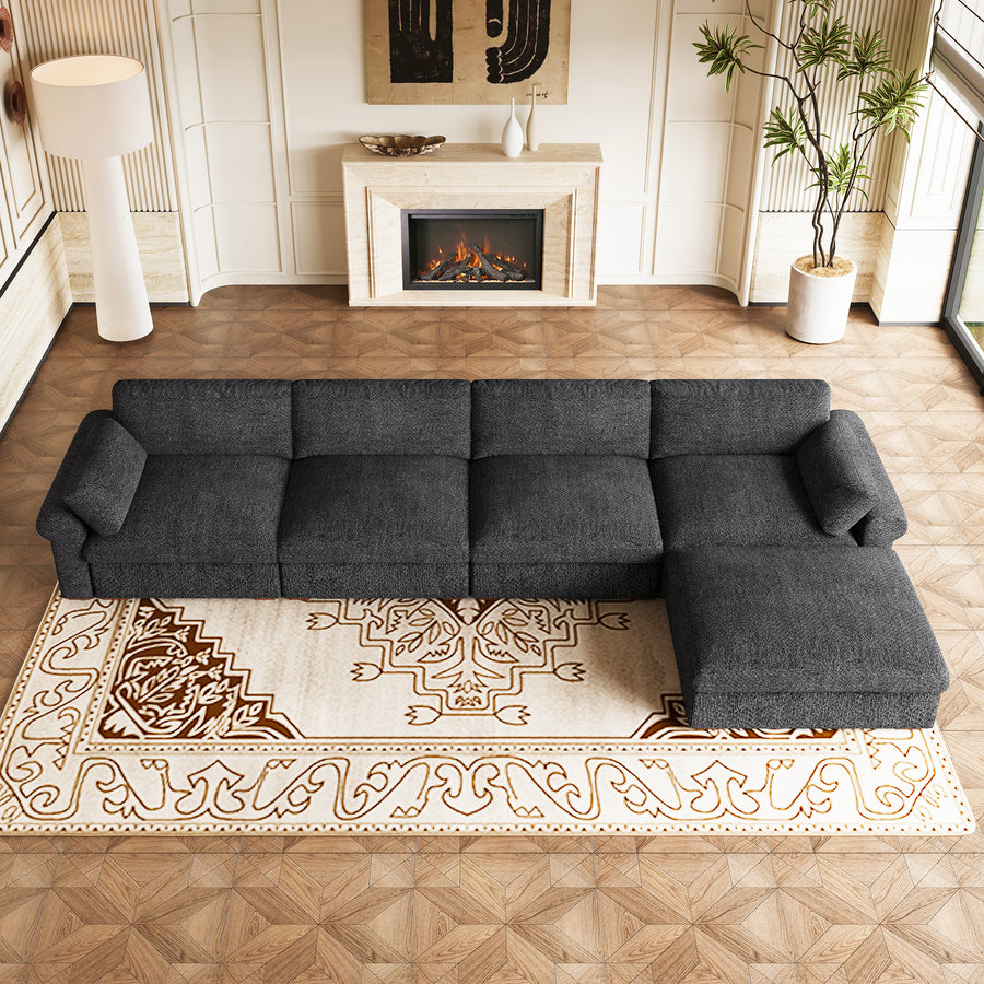 Graphite-Grey-/-Chenille-5-Seat-L-Shaped-Sectional