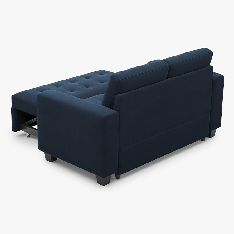 Belffin 4 Seats Modular Velvet Tufted Pull-out Loveseat Sofa