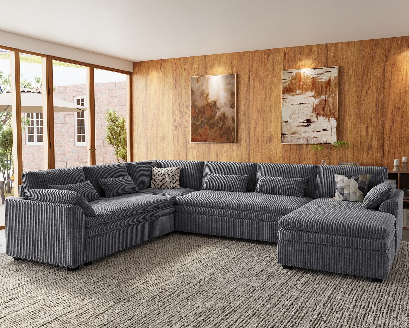 Vayla Oversized Cloud 6 Seats Sofa with Chaise