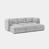 Cloud-Gray-/-Corduroy-6-Seat-Open-Pit-Sectional