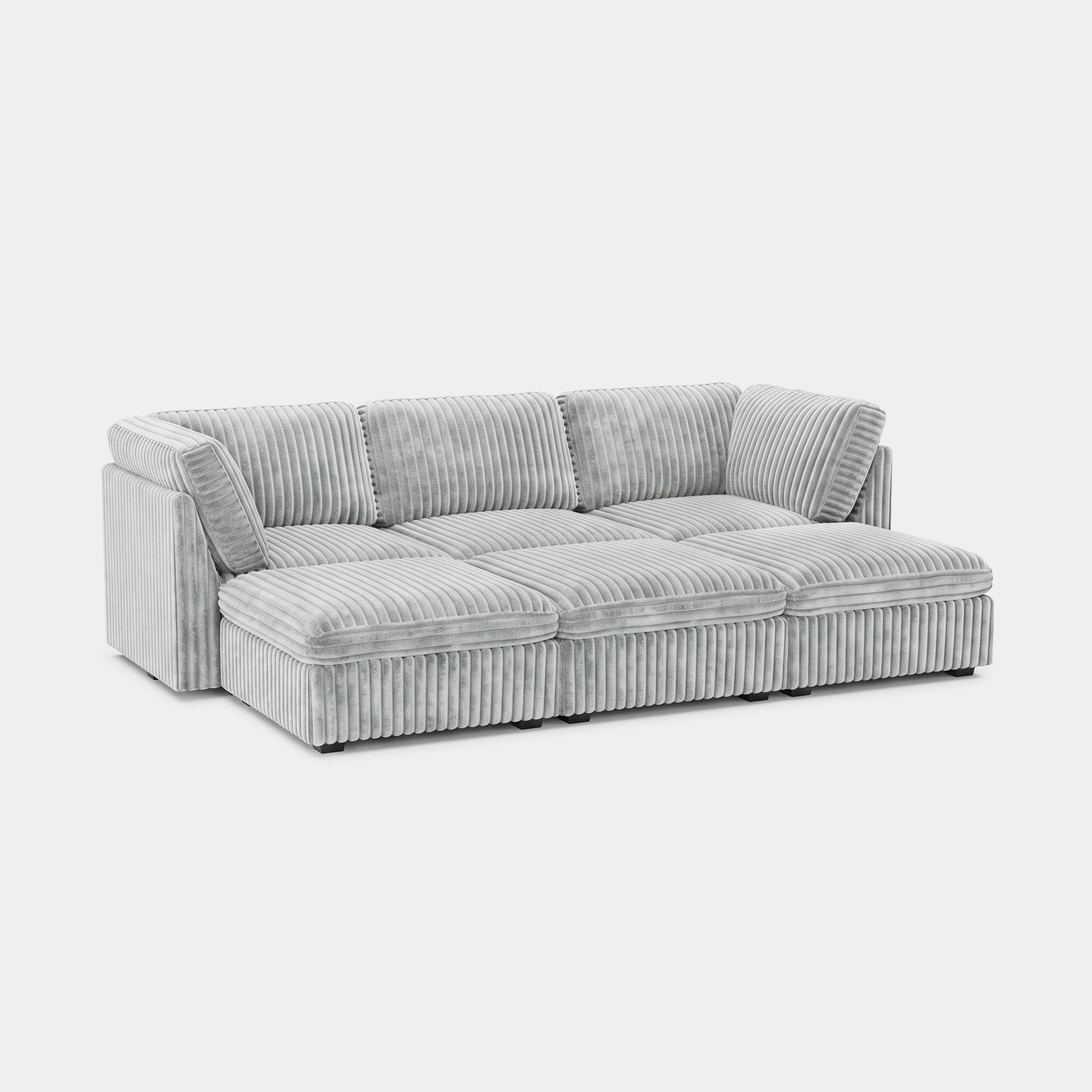 Cloud-Gray-/-Corduroy-6-Seat-Open-Pit-Sectional