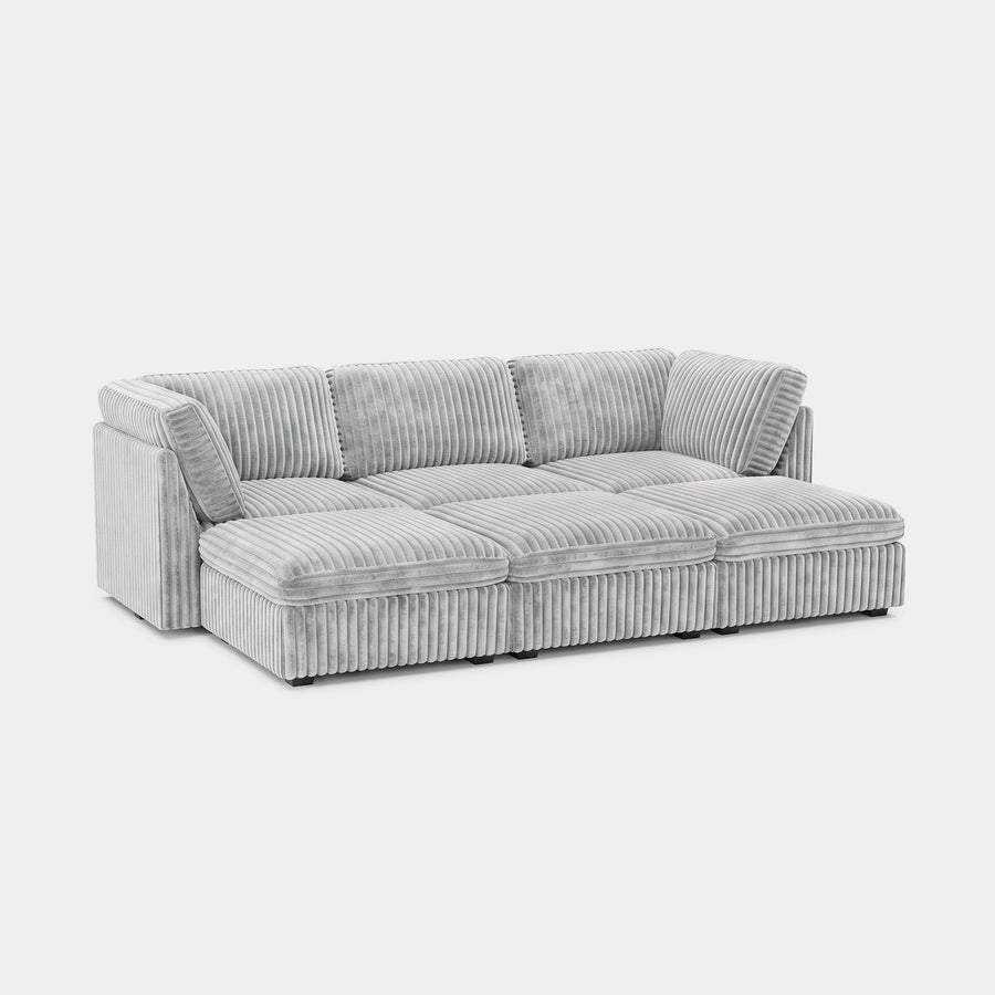 Cloud-Gray-/-Corduroy-6-Seat-Open-Pit-Sectional