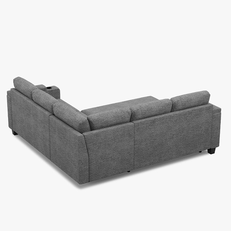 Belffin Modular 5 Seater Modular Chenille Pull-out  Sleeper Sofa with Storage Seats