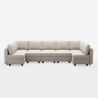 Pearl-Grey-/-Velvet-12-Seat-U-Shaped-Pit-Sectional
