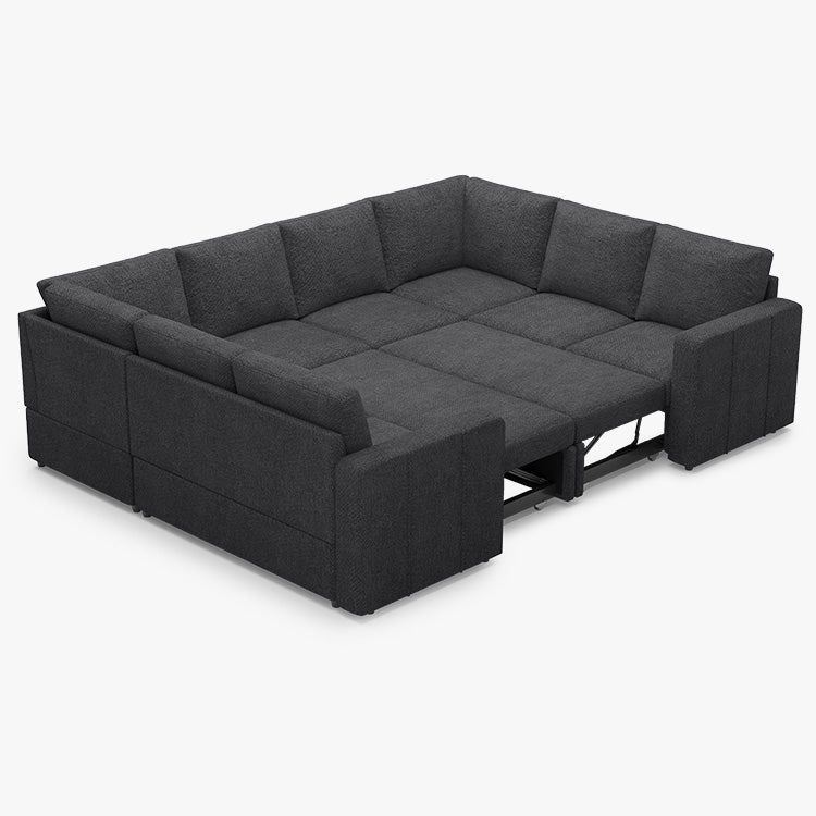 Belffin 8 Seats Modular Chenille Pull-out Sofa