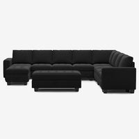 Onyx-Black-/-Velvet-10-Seat-U-Shaped-Sectional-with-Return