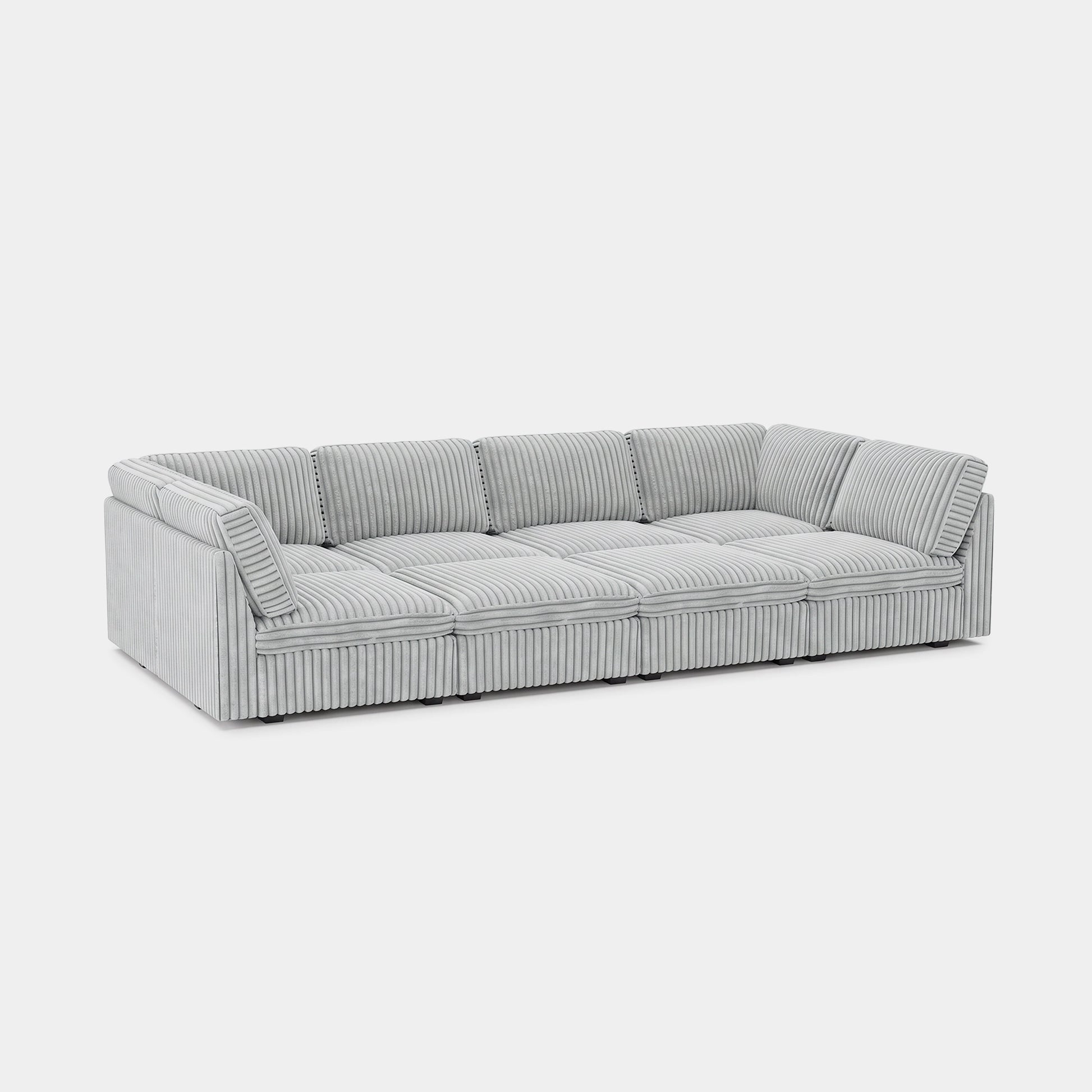Cloud-Gray-/-Corduroy-8-Seat-Pit-Sectional