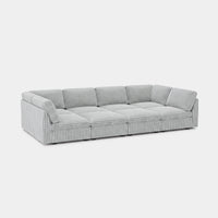 Cloud-Gray-/-Corduroy-8-Seat-Pit-Sectional