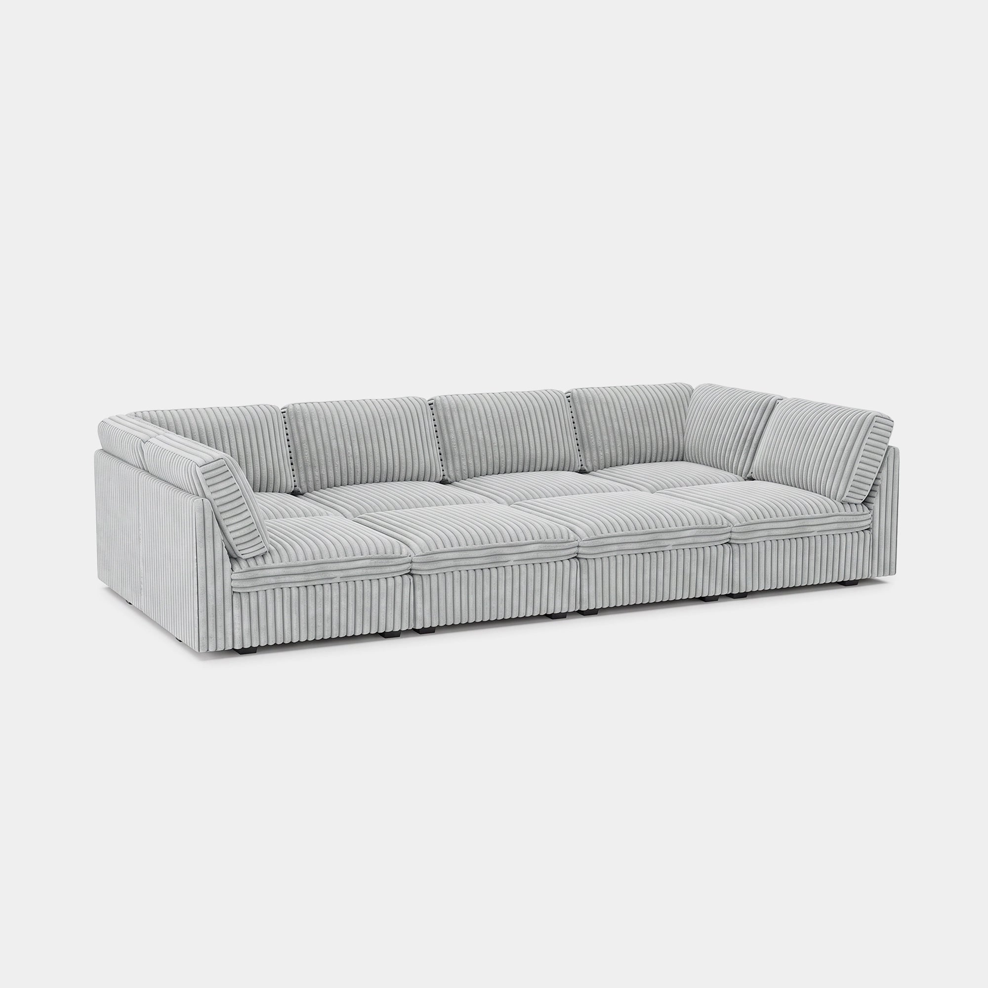 Cloud-Gray-/-Corduroy-8-Seat-Pit-Sectional