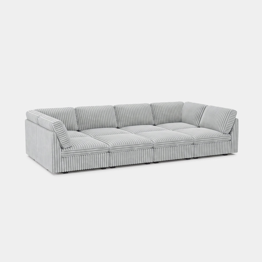 Cloud-Gray-/-Corduroy-8-Seat-Pit-Sectional