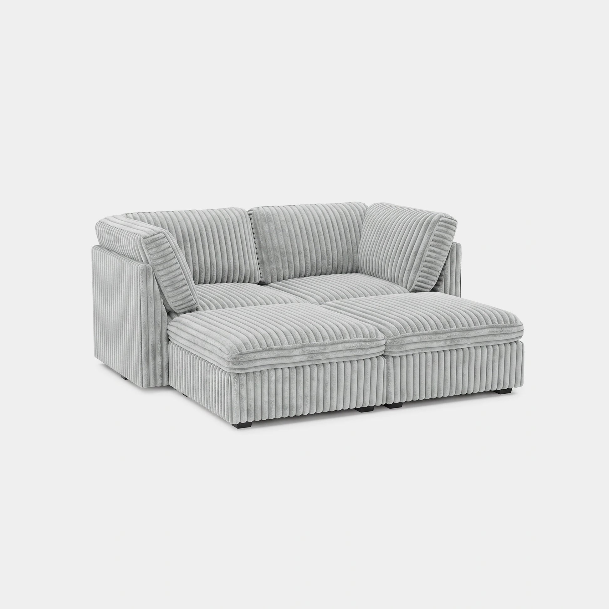 Cloud-Gray-/-Corduroy-4-Seat-Pit-Sectional