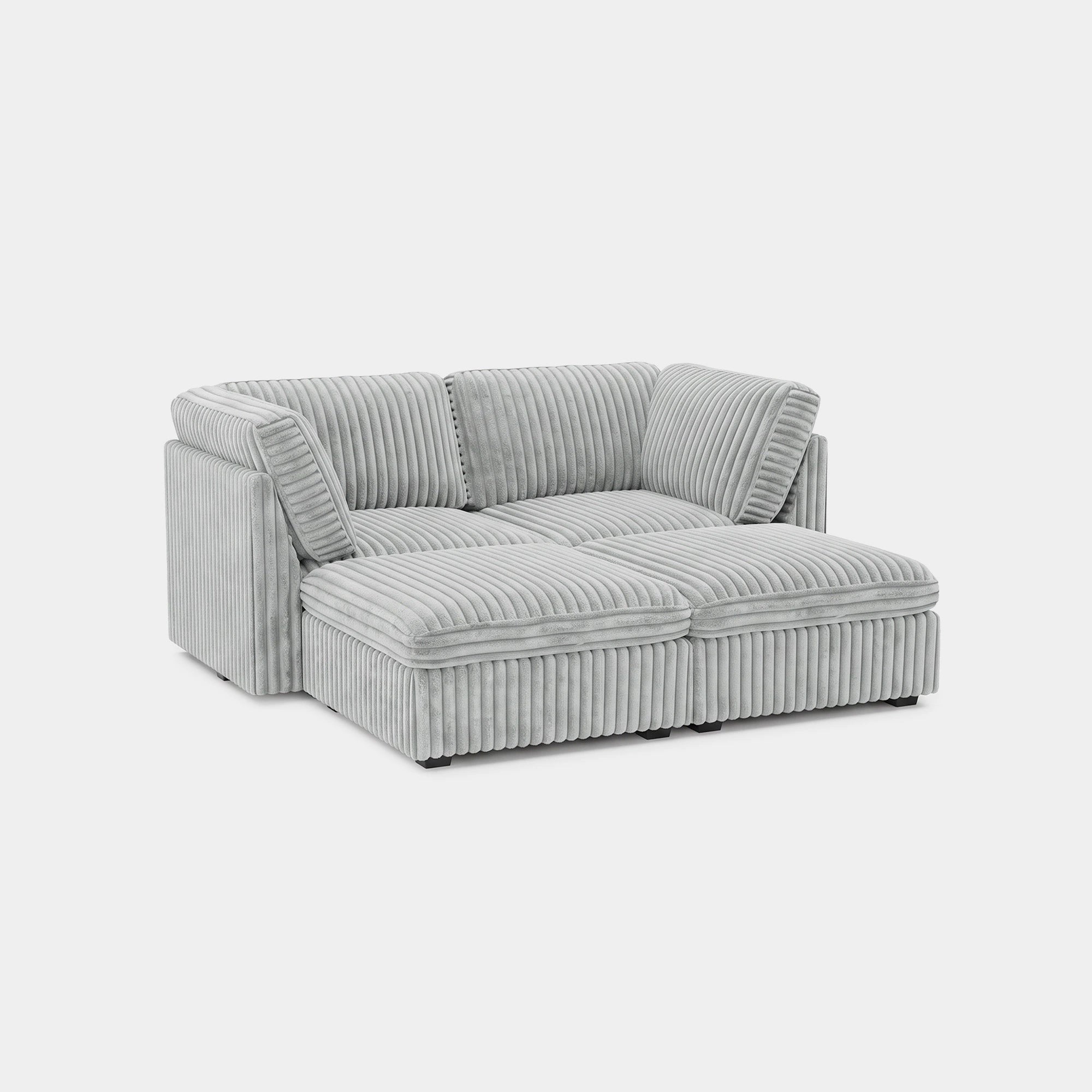 Cloud-Gray-/-Corduroy-4-Seat-Pit-Sectional