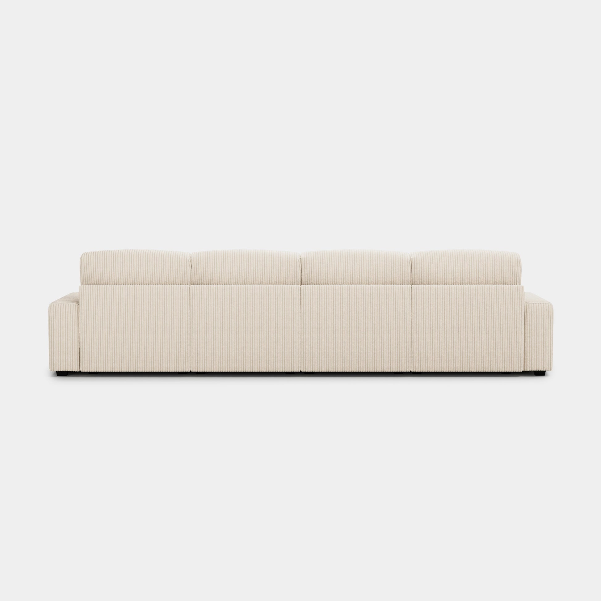 Ivory-Beige-/-Corduroy-4-Seat-Sofa