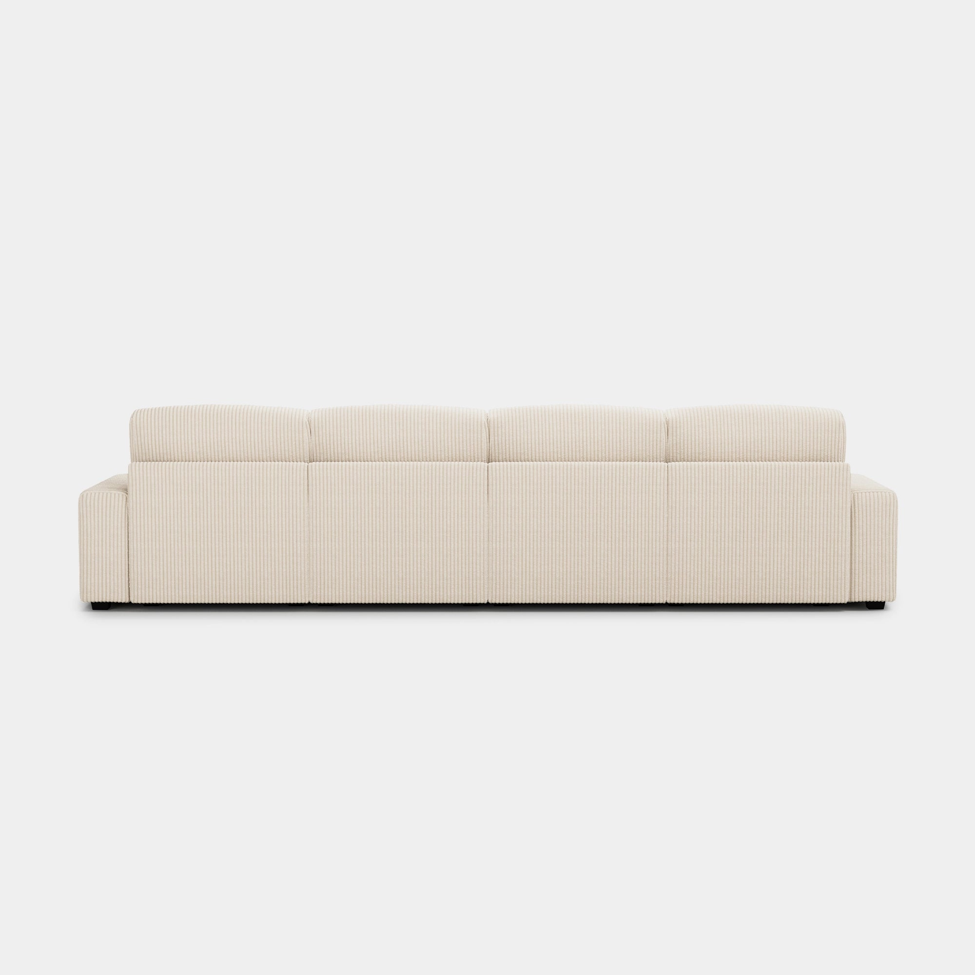Ivory-Beige-/-Corduroy-4-Seat-Sofa