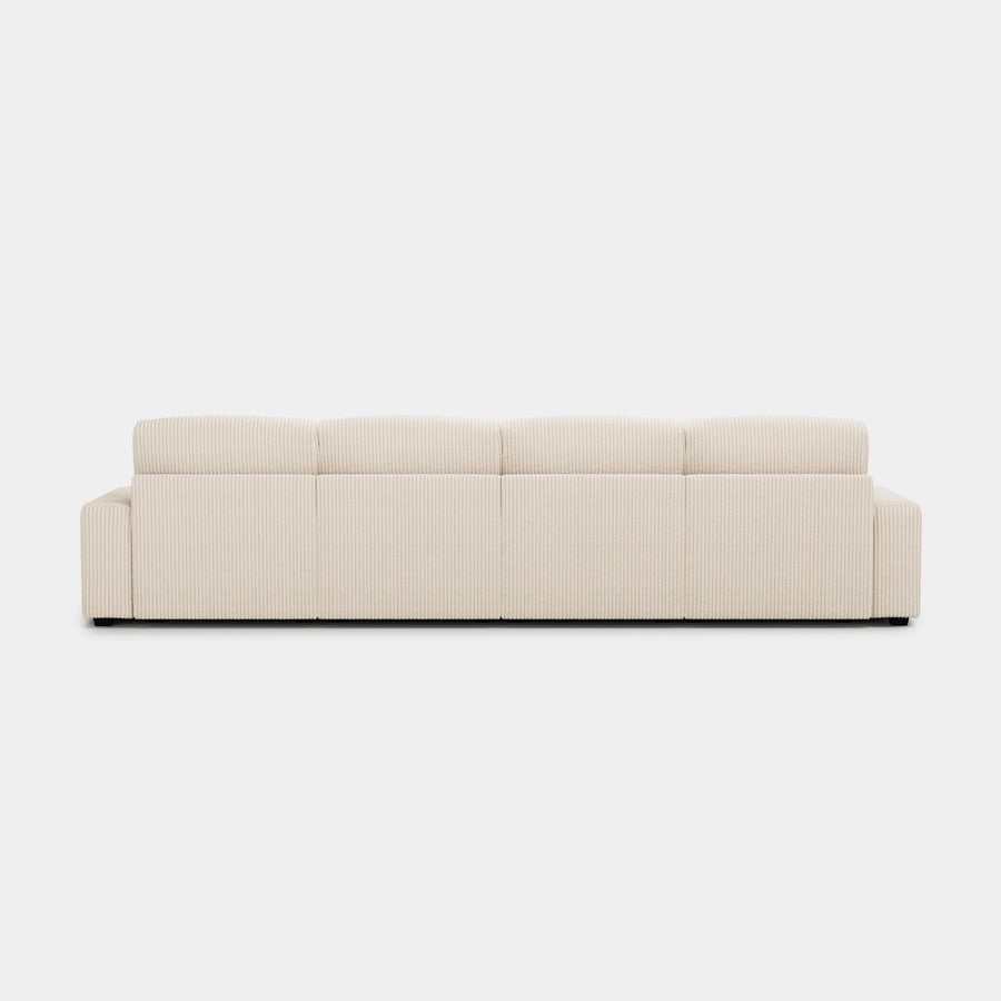 Ivory-Beige-/-Corduroy-4-Seat-Sofa