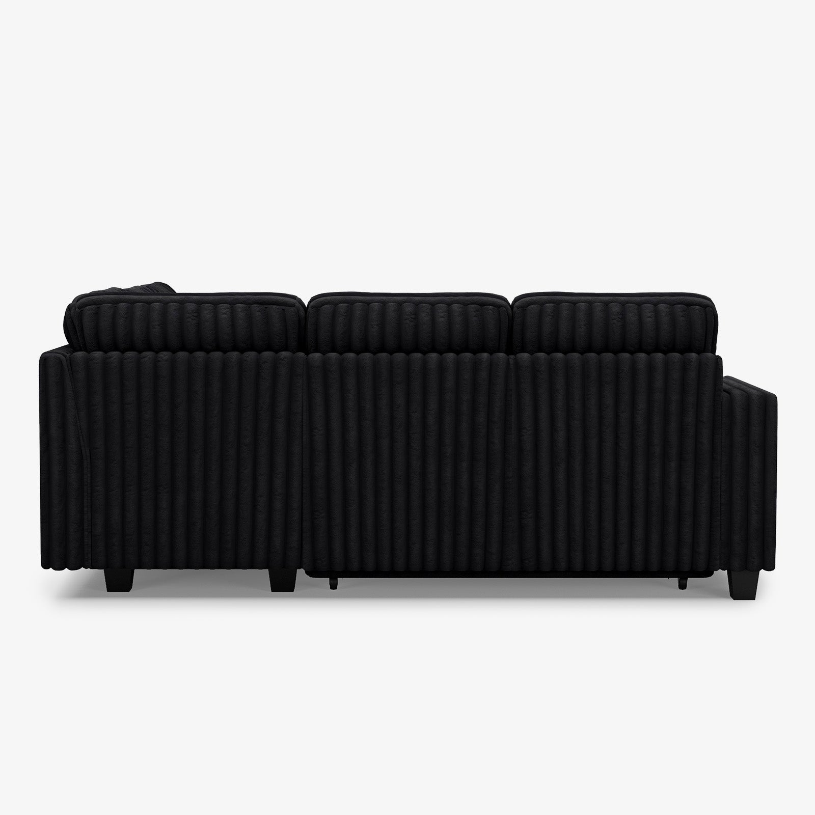 Belffin 5 Seats Modular Faux Rabbit Fur Corduroy Pull-out Sleeper Sofa with Storage Seats