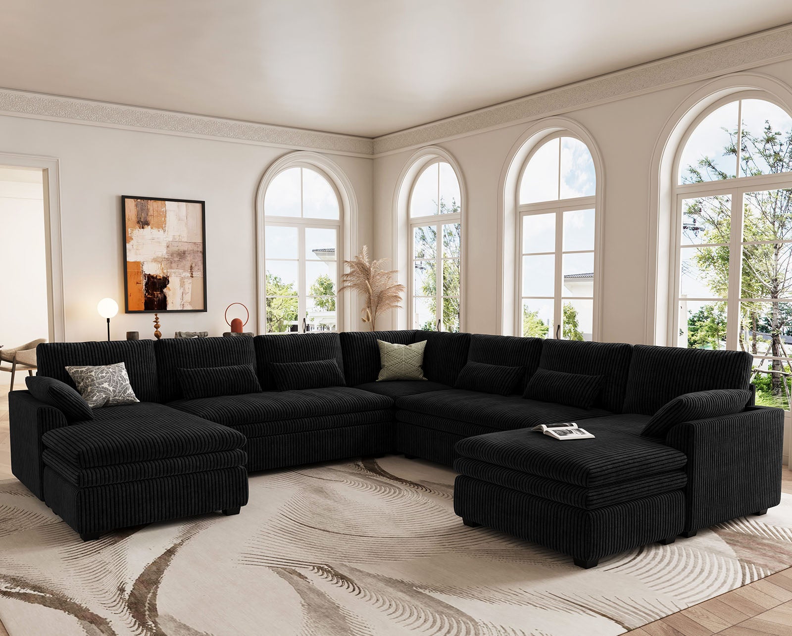 Vayla Oversized Cloud 7 Seats Sofa with Double Chaise