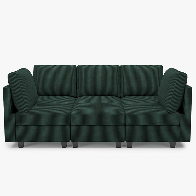 Belffin 6 Seats + 7 Sides Modular Corduroy Sleeper Sofa with Storage Seat