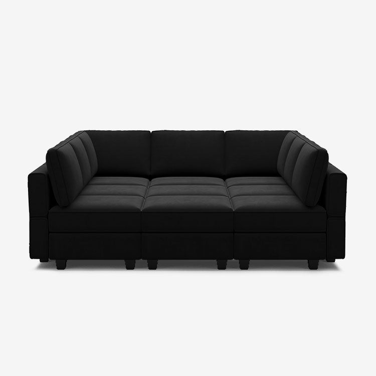 Belffin 9 Seats + 9 Sides Modular Velvet Sleeper Sofa with Storage Seat