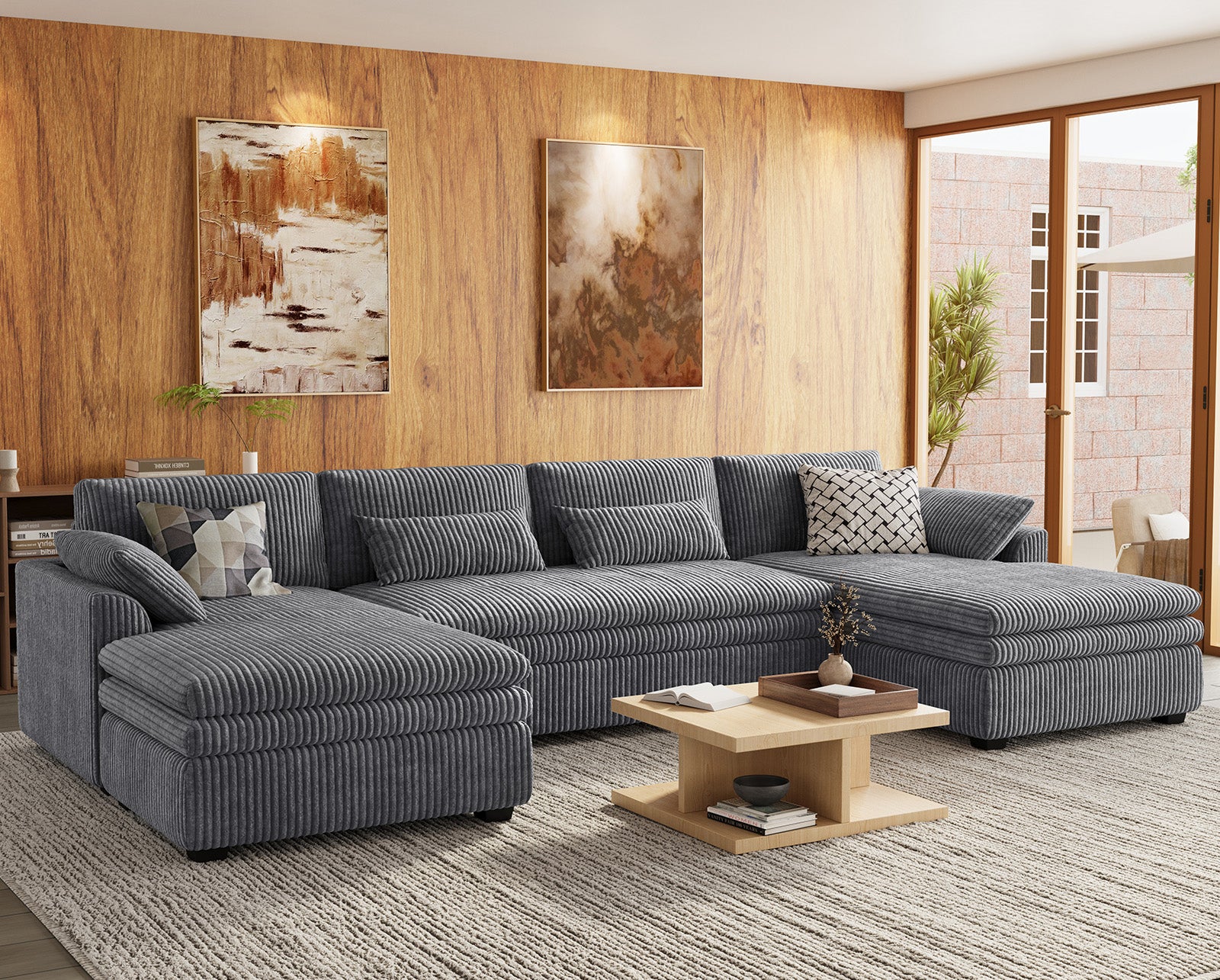 Vayla Oversized Cloud 4 Seats Sofa with Double Chaise