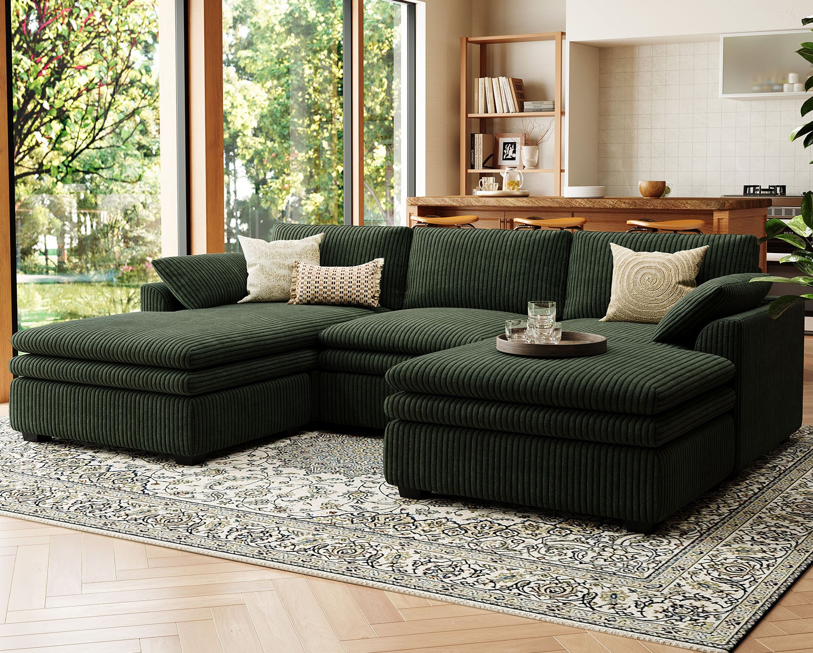 Vayla Oversized Cloud 3 Seats Sofa with Double Chaise