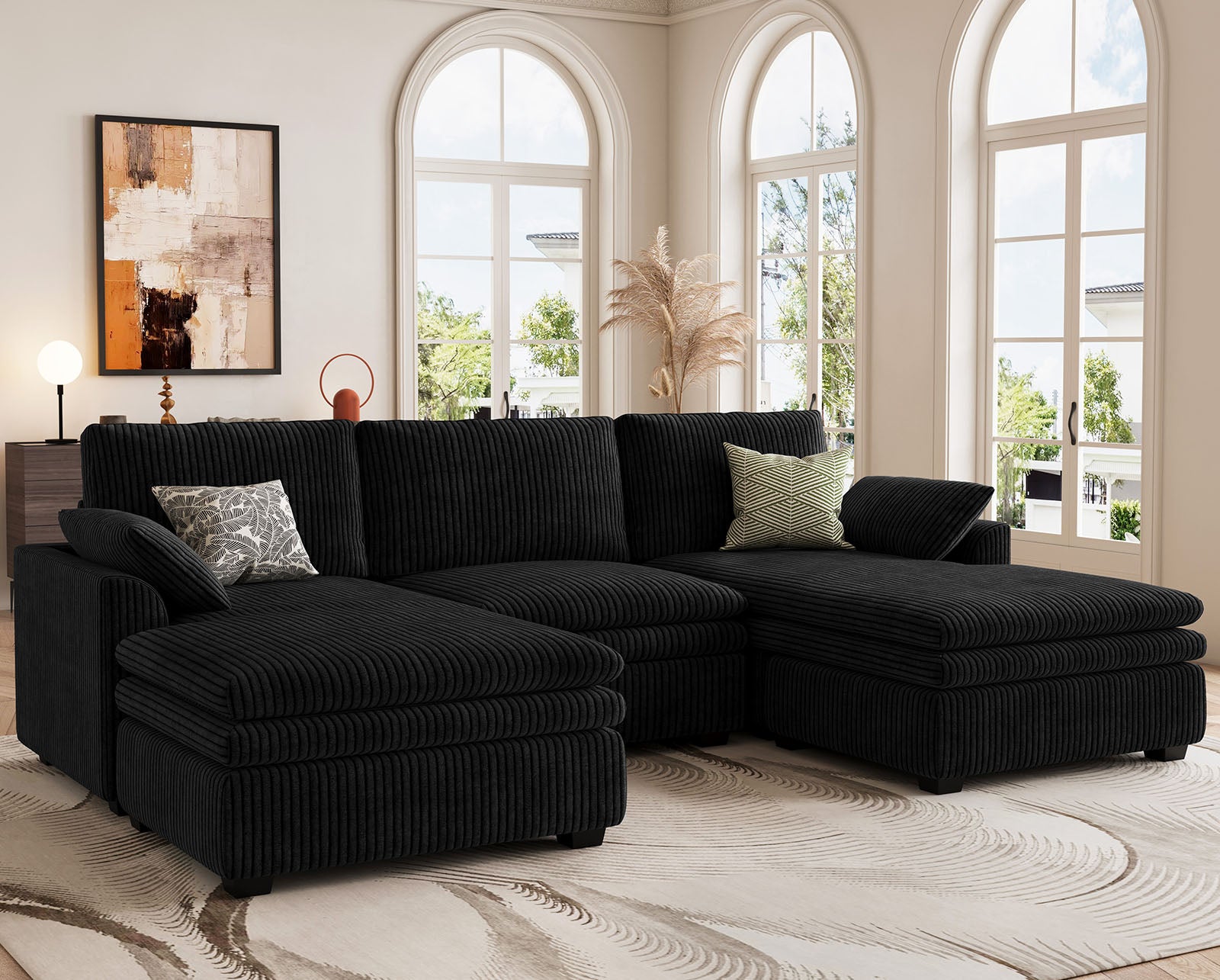 Vayla Oversized Cloud 3 Seats Sofa with Double Chaise