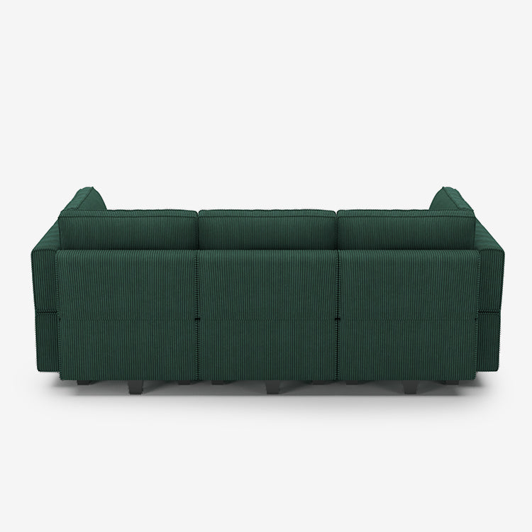 Belffin 6 Seats + 7 Sides Modular Corduroy Sleeper Sofa with Storage Seat