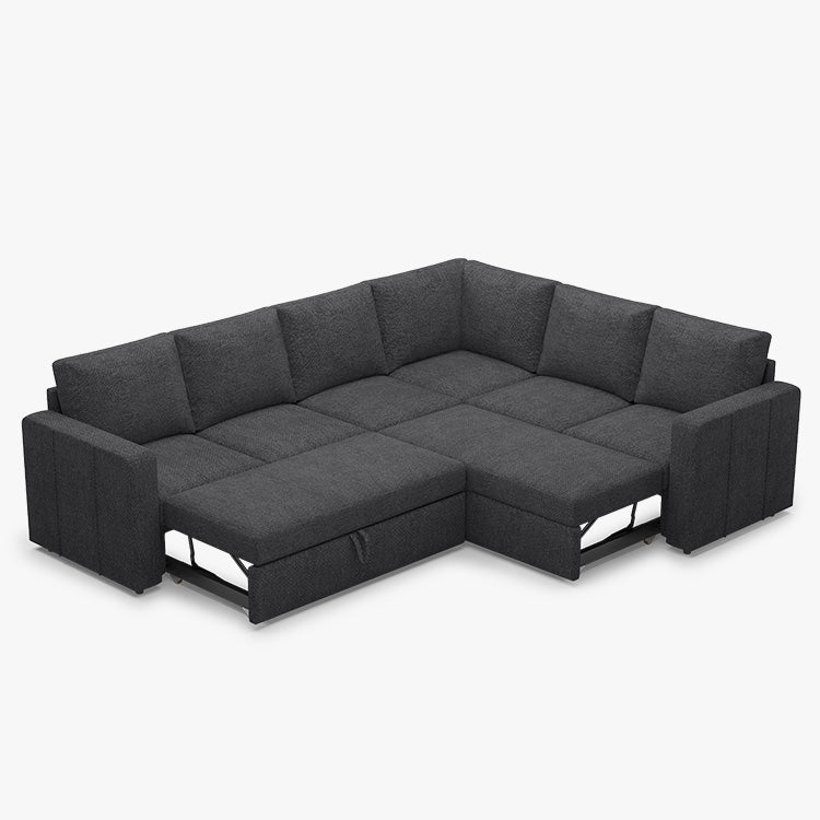 Belffin 6 Seats Modular Chenille Pull-out Sofa