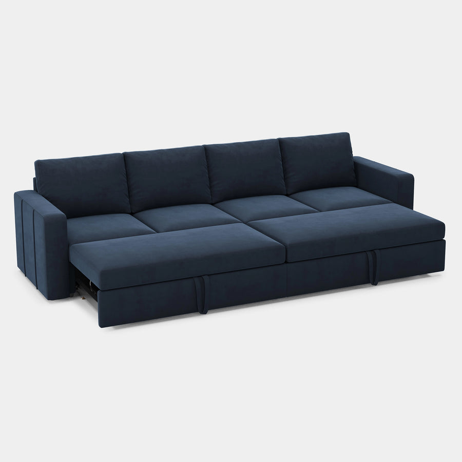 Navy-Blue-/-Velvet-4-Seat-Double-Pullout-Sofa