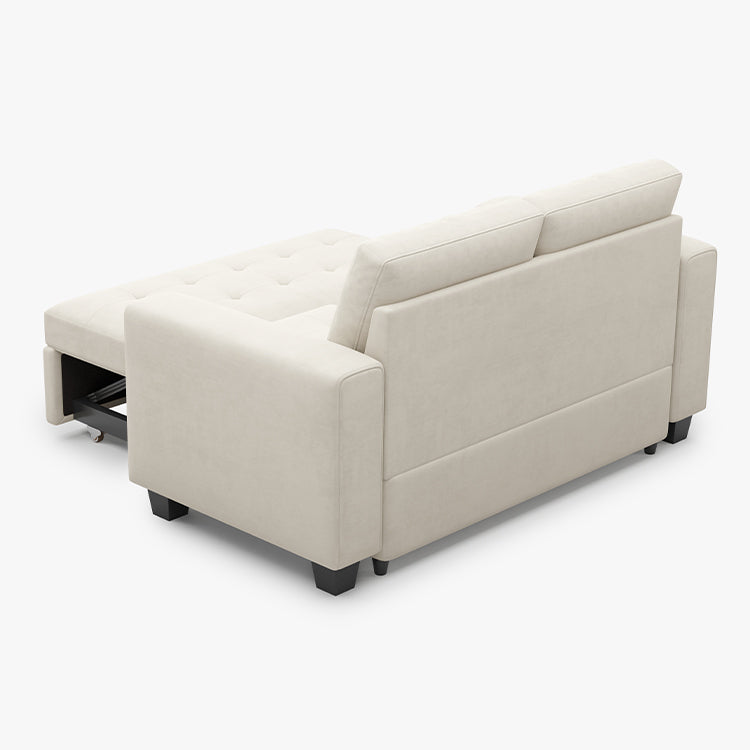 Belffin 4 Seats Modular Velvet Tufted Pull-out Loveseat Sofa